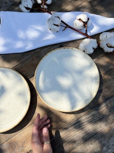 Тарілка Кругла з бортиком 22 см Cream Коричневий Лофт 2213658688 фото